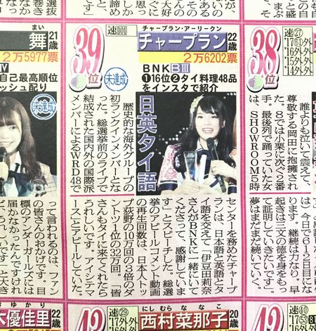 Bnk48チャープラン ミュージックが Akb48 Group新聞 6月号に掲載 Bnk Tyo